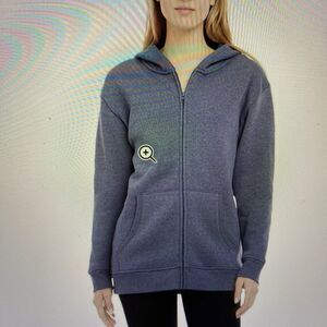 NWOT Danskin Ladies' Hooded Jacket, Full Zip XL NAVY BLUE Long Sleeve New